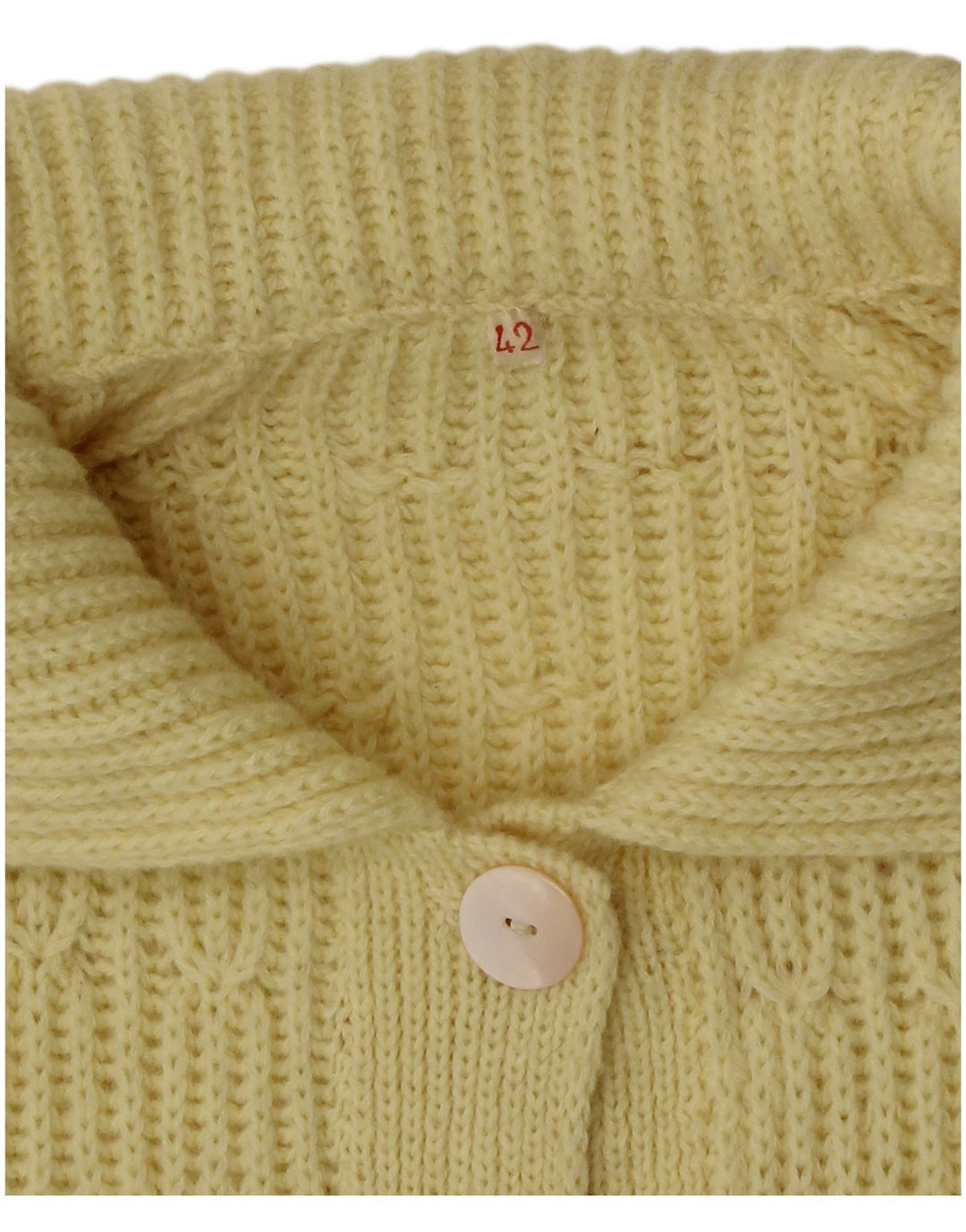 Suéter cardigã feminino vintage IT 42 amarelo médio