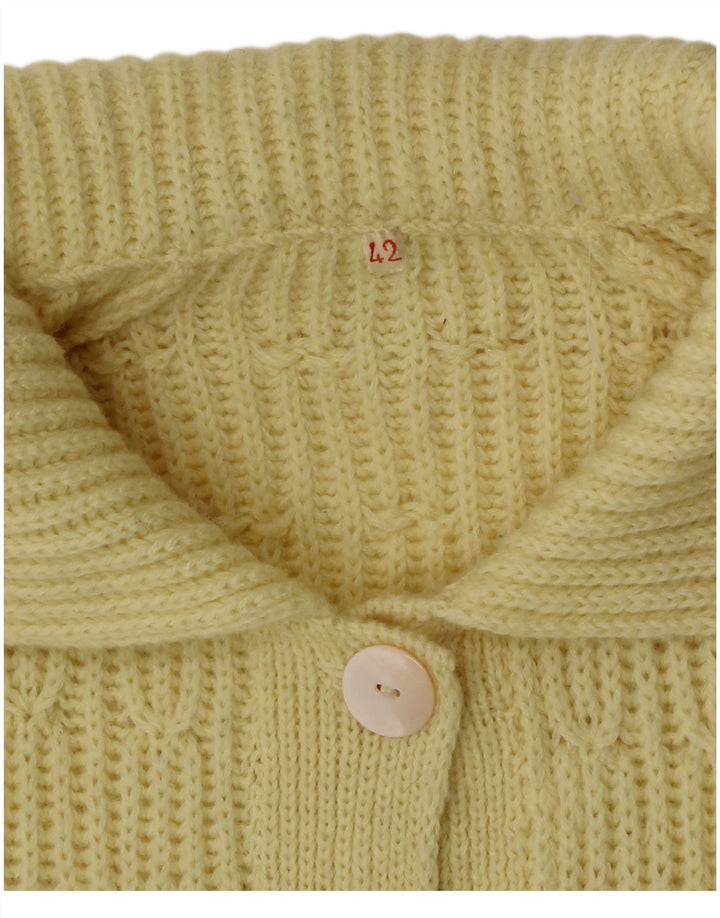 Suéter cardigã feminino vintage IT 42 amarelo médio