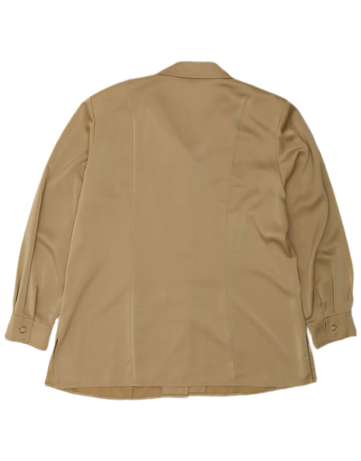 Blusa feminina Viyella UK 16 grande poliéster dourado