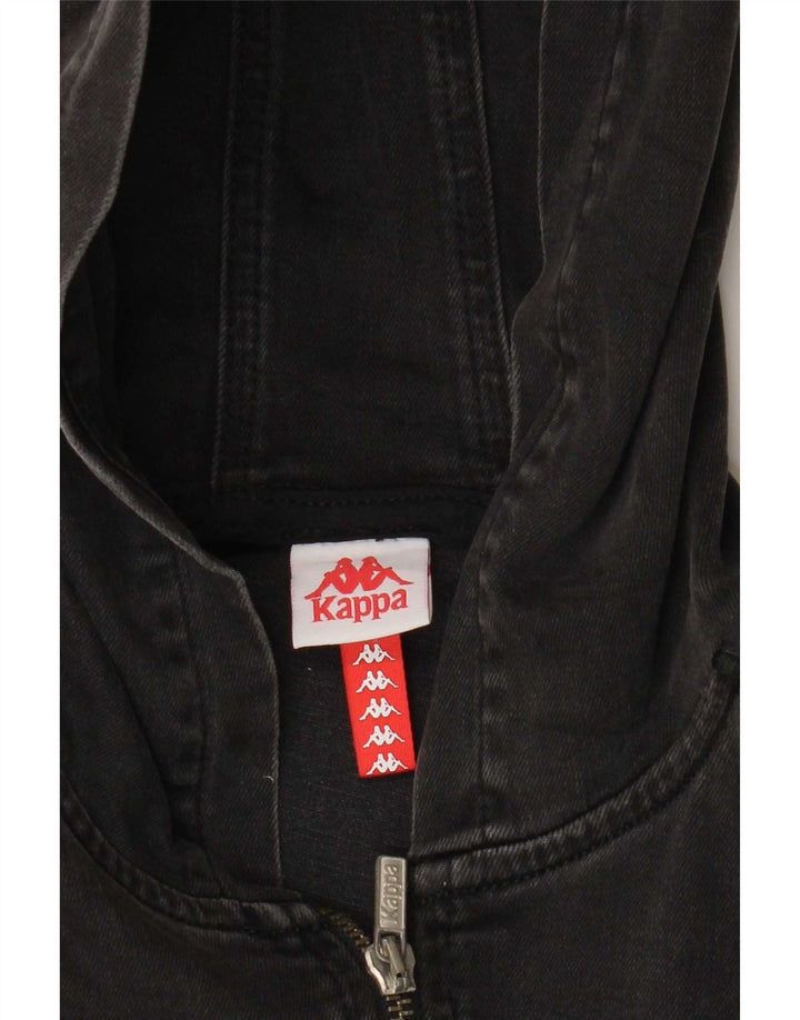 Jaqueta jeans com capuz gráfico Kappa Boys 7-8 anos cinza