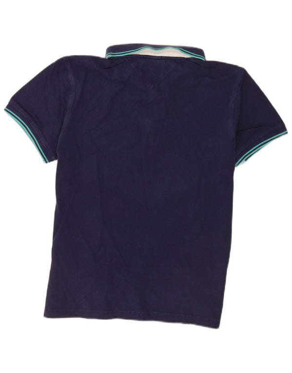 Camisa polo masculina Tommy Hilfiger grande algodão listrado azul marinho