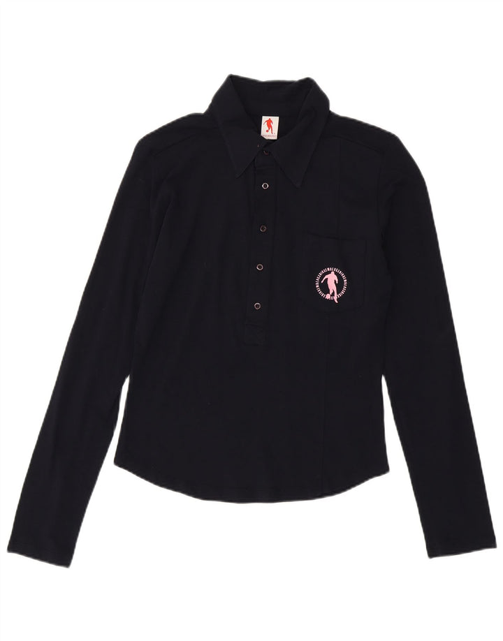 Pulôver feminino Bikkembergs Reino Unido 12 algodão azul marinho médio