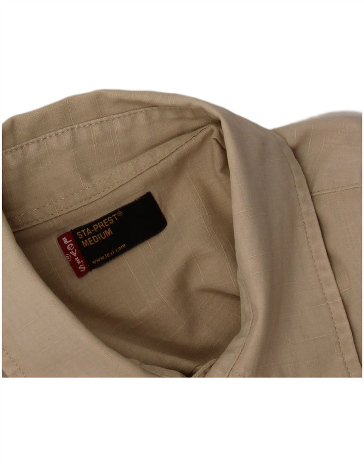 Camisa masculina de manga curta Levi's Sta-Prest médio bege
