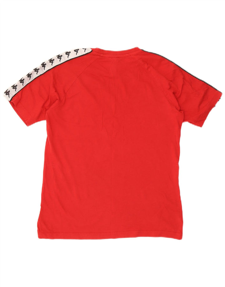 Camiseta gráfica masculina Kappa Top pequeno bloco colorido vermelho
