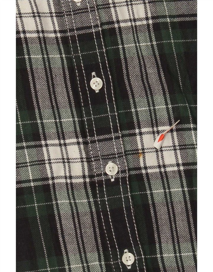 Camisa feminina de flanela PEPE Jeans UK 14 algodão xadrez verde médio
