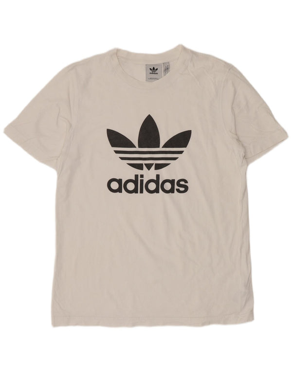 Adidas Mens Graphic T-Shirt Top Pequeno Algodão Branco