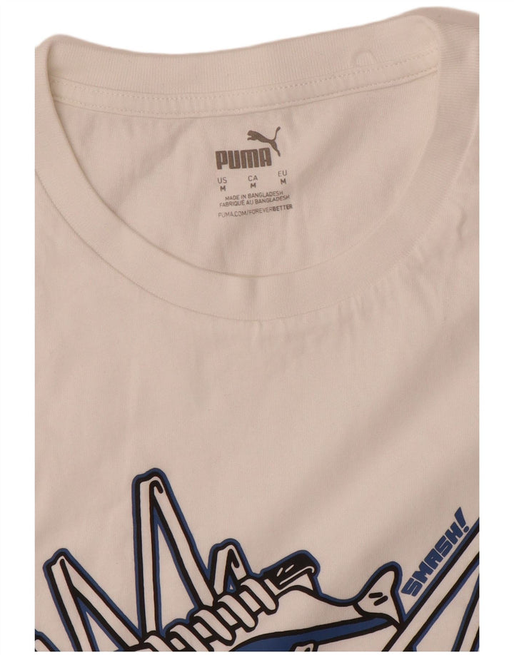 Puma Camiseta Masculina Graphic Top Médio Branco