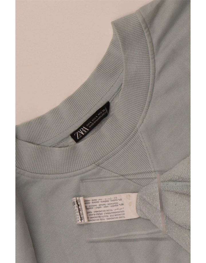 Zara moletom masculino jumper grande algodão azul