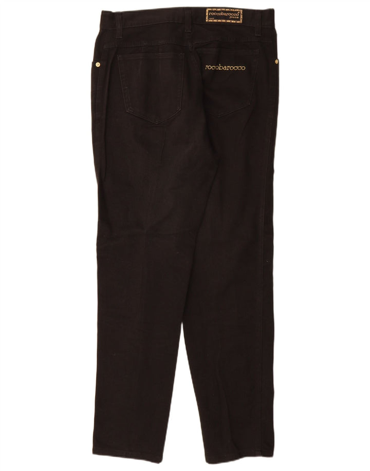 Calça jeans feminina Roccobarocco EU 40 médio W32 L30 preta