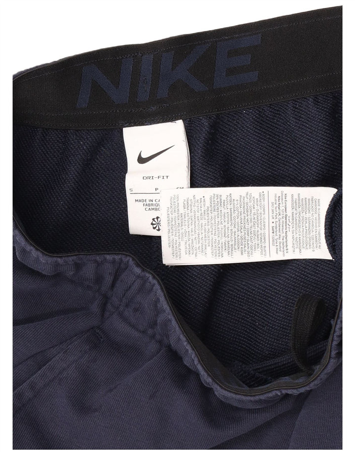 Shorts esportivos masculinos Nike Dri Fit pequenos algodão azul marinho