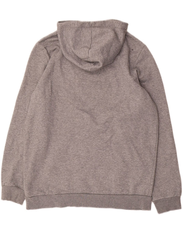 Suéter com capuz gráfico masculino Puma, algodão manchado cinza médio