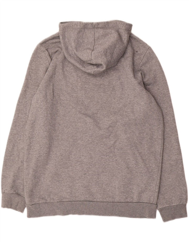 Suéter com capuz gráfico masculino Puma, algodão manchado cinza médio