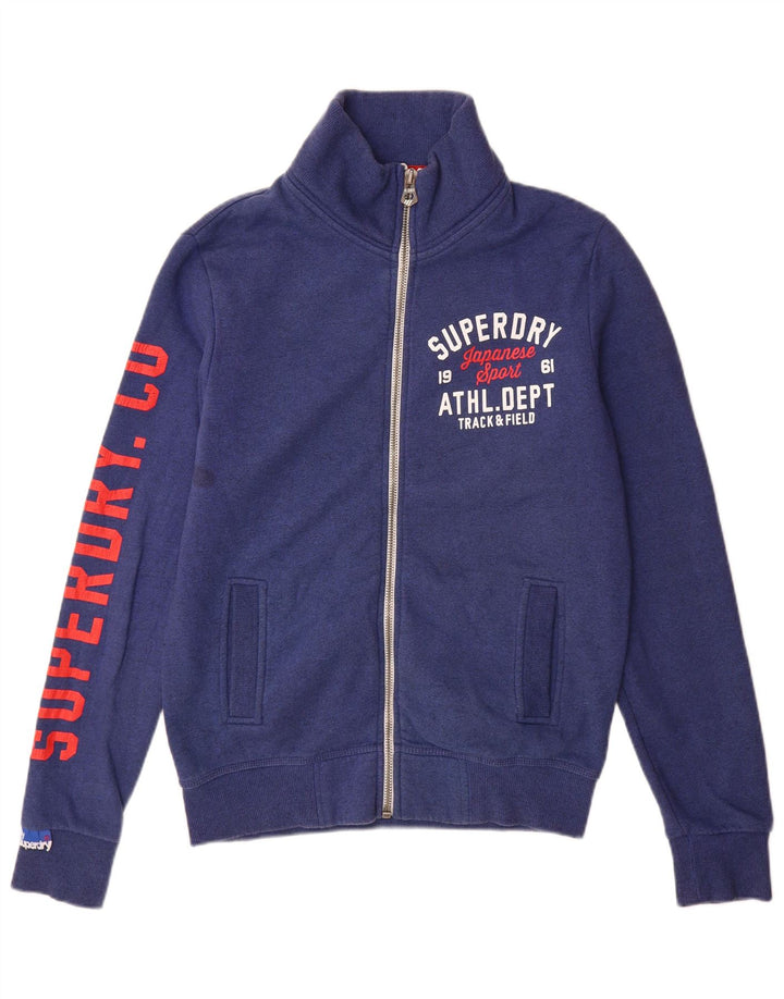 Superdry Mens Graphic Tracksuit Top Jacket Médio Azul Marinho Algodão