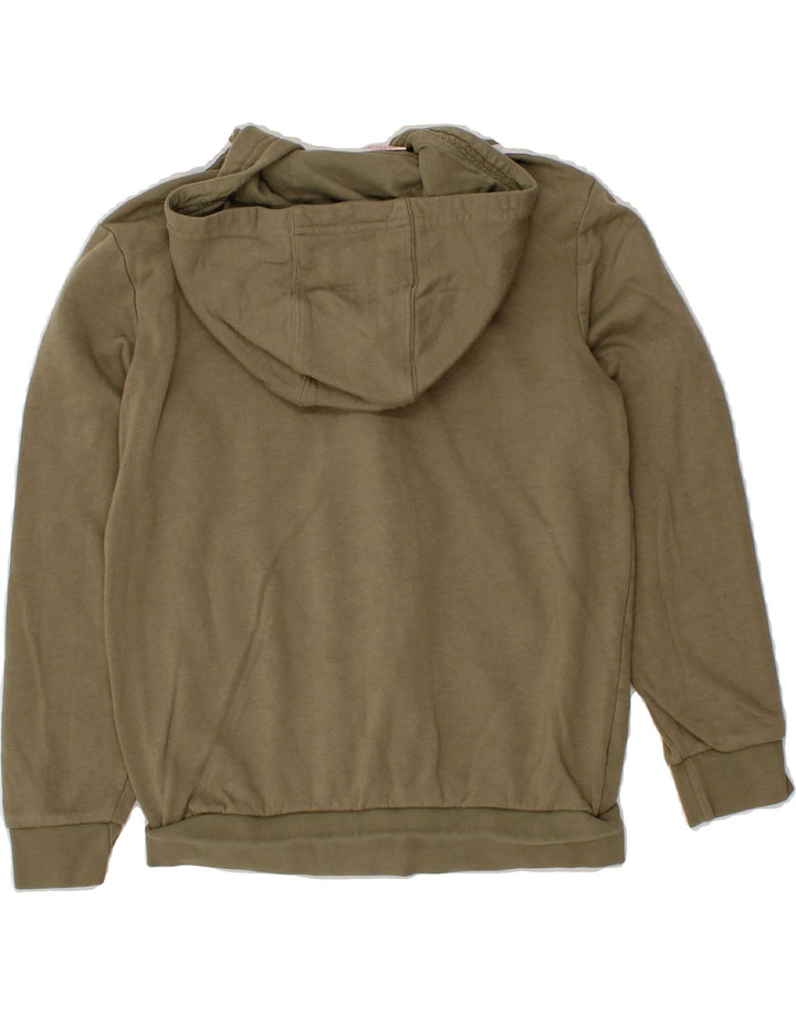 ADIDAS Boys Zip Hoodie Sweater 11-12 Years Khaki Vintage Adidas and Second-Hand Adidas from Messina Hembry 