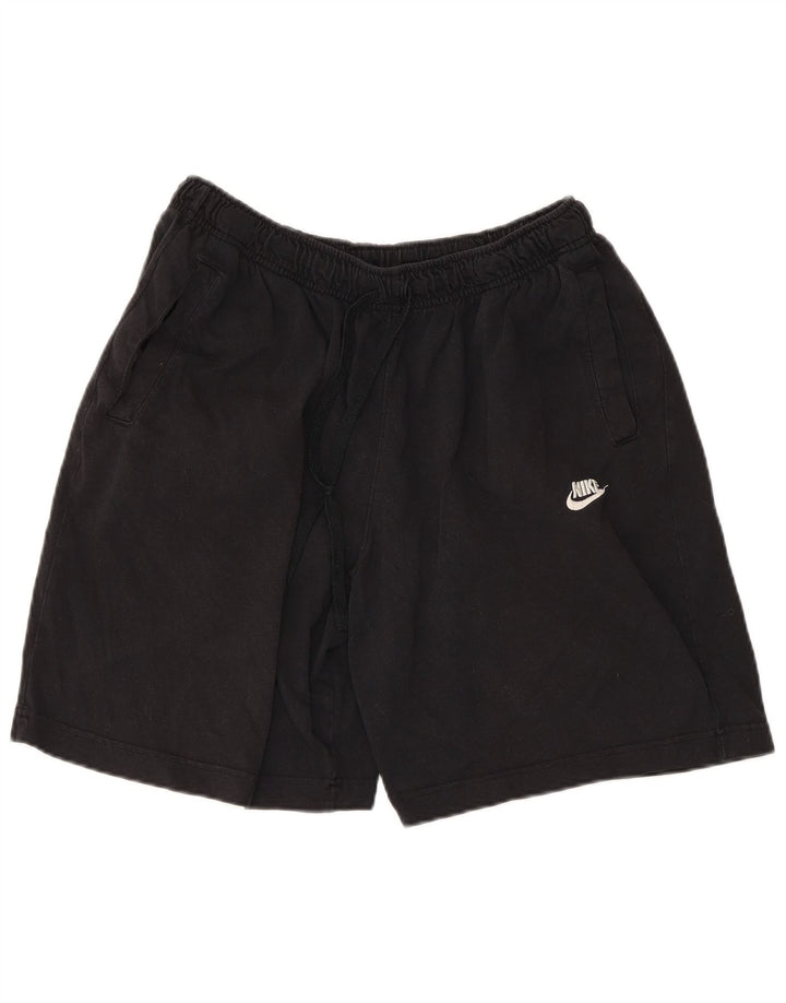 Shorts esportivos masculinos NIKE grandes de algodão preto