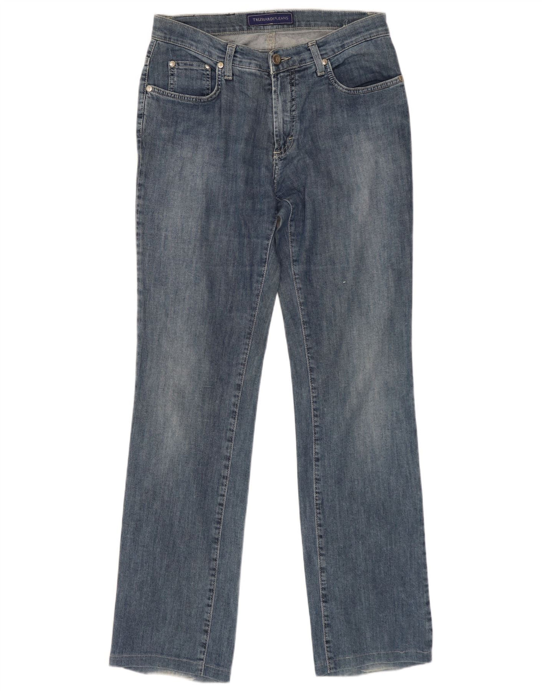 Jeans retos femininos TRUSSARDI W26 L30 algodão azul