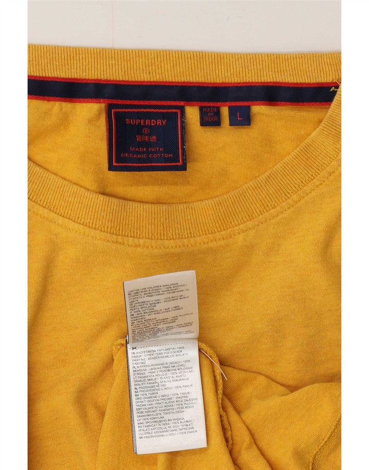 Camiseta masculina Superdry Top grande algodão amarelo