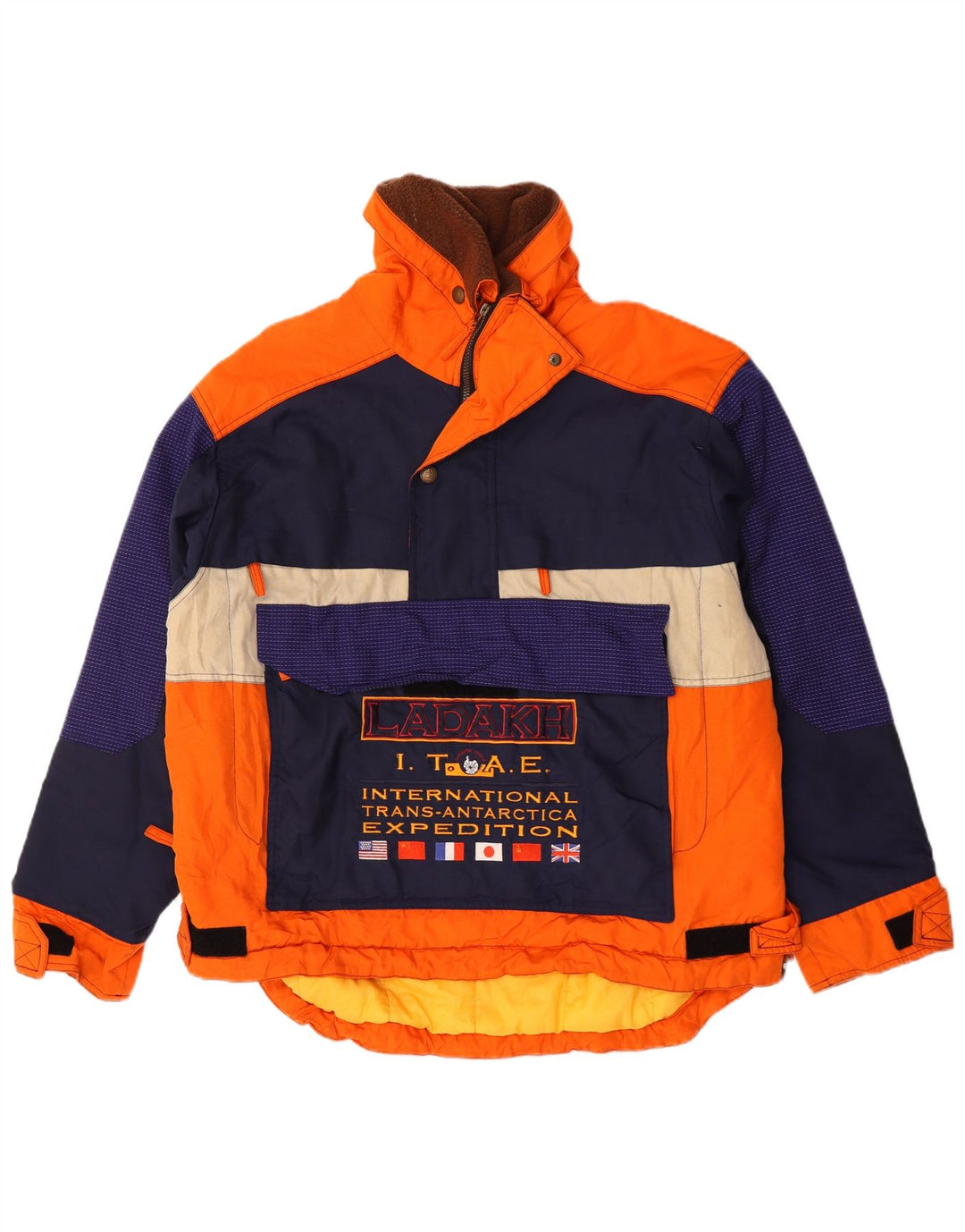 Jaqueta de esqui masculina Ladakh com capuz UK 42 XL laranja Colourblock