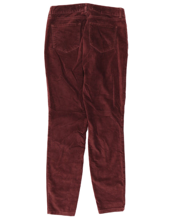 Calças de veludo Jegging femininas Fat Face Reino Unido 10 pequenas W28 L28 Borgonha