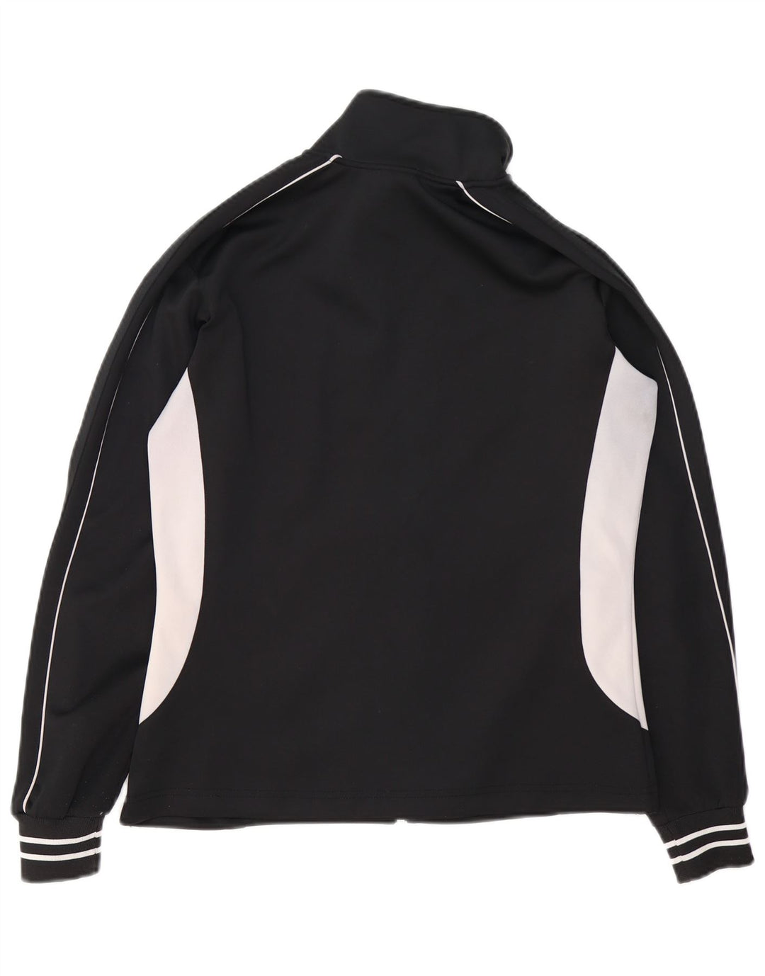 Asics Womens Tracksuit Top Jacket UK 14 Médio Preto Colourblock Poliéster