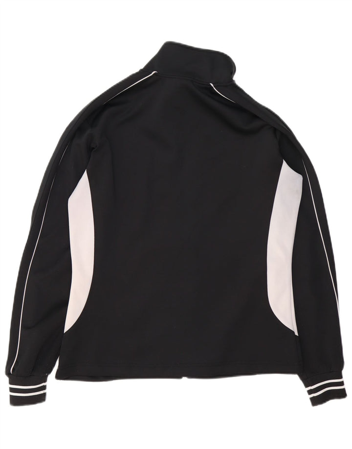 Asics Womens Tracksuit Top Jacket UK 14 Médio Preto Colourblock Poliéster