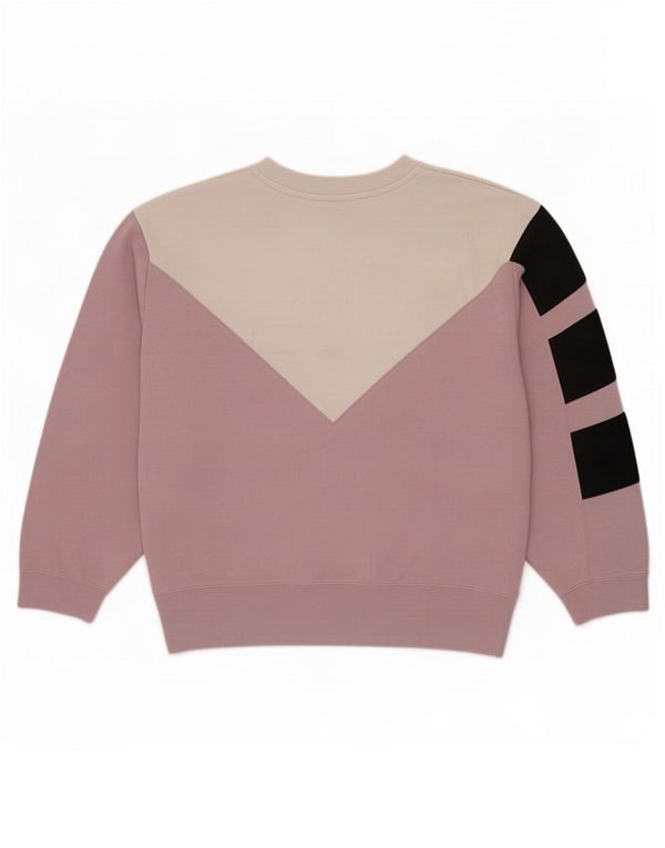 Adidas Womens Oversized Sweatshirt Jumper UK 10 Pequeno Roxo Colorblock