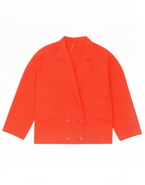 Jaqueta blazer feminina vintage oversized com peito duplo Reino Unido 10 pequena vermelha