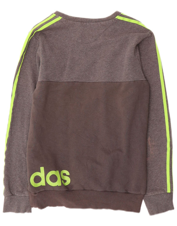 Adidas Mens Graphic Moletom Jumper Pequeno Algodão Cinza