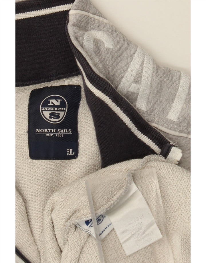 Jaqueta masculina de agasalho gráfico NORTH SAILS grande algodão cinza