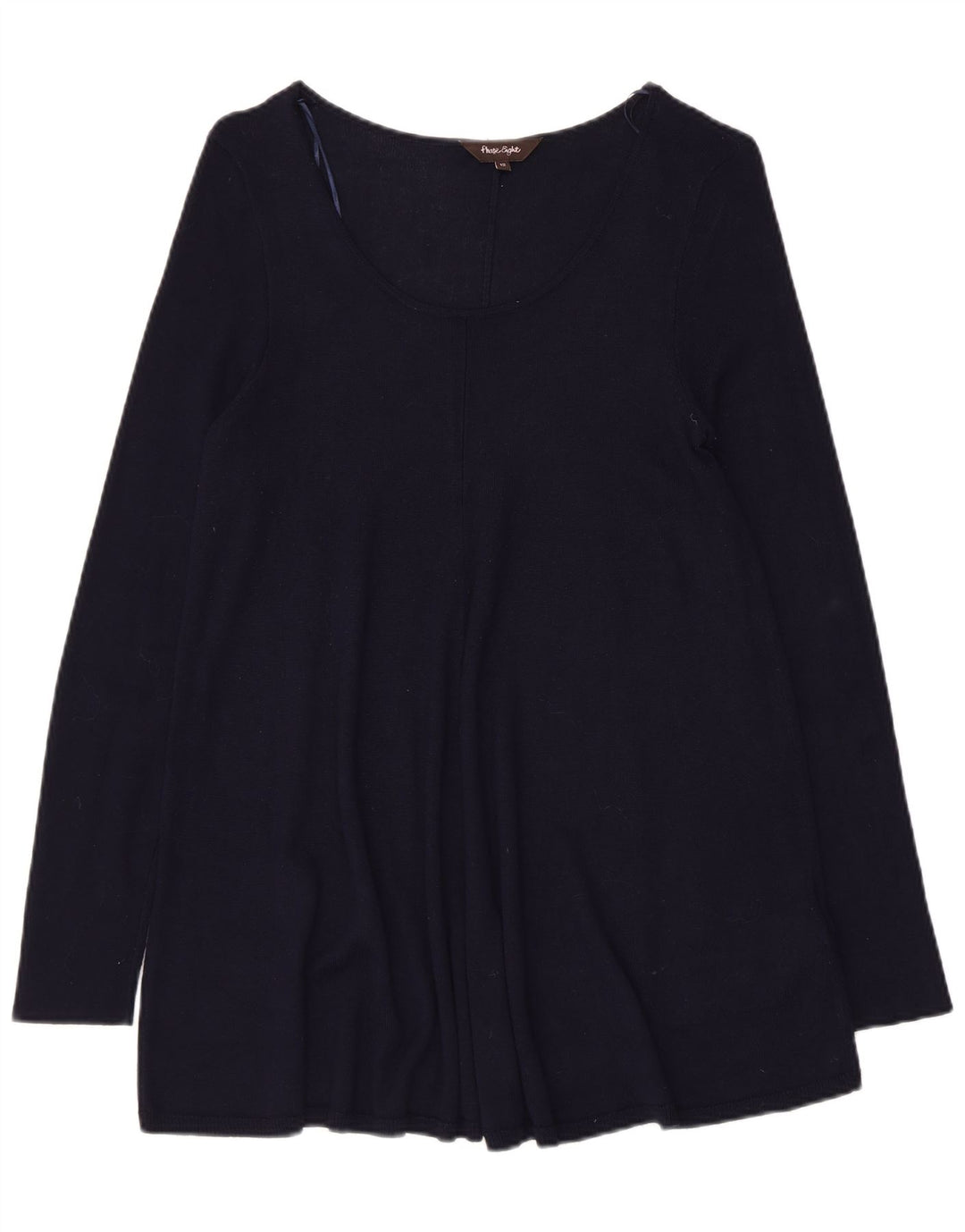 Blusa feminina de manga comprida FASE EIGHT UK 12 viscose azul marinho médio