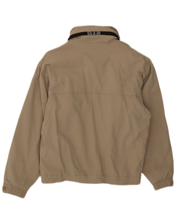 Jaqueta corta-vento masculina Slam com capuz UK 36 Nylon bege pequeno