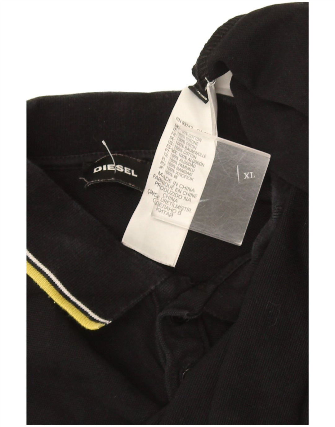 Camisa polo masculina DIESEL XL algodão preto