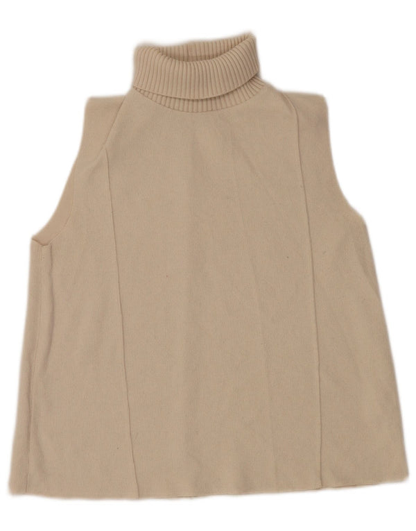 Regata feminina Zara com gola redonda e colete UK 14 médio off white poliéster