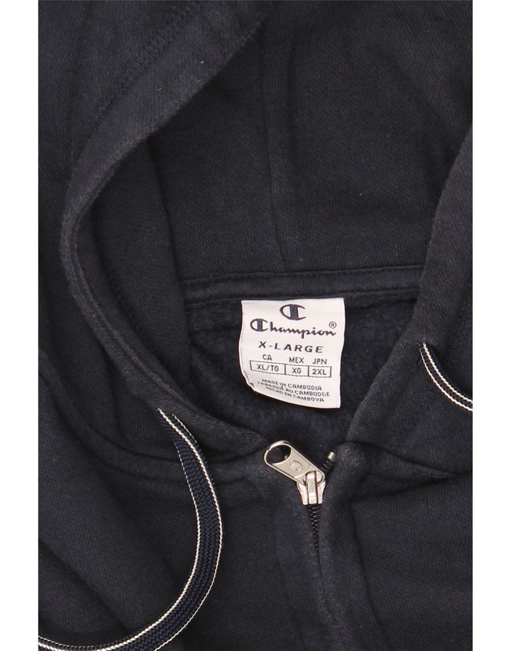 Suéter masculino Champion com capuz e zíper XL azul marinho