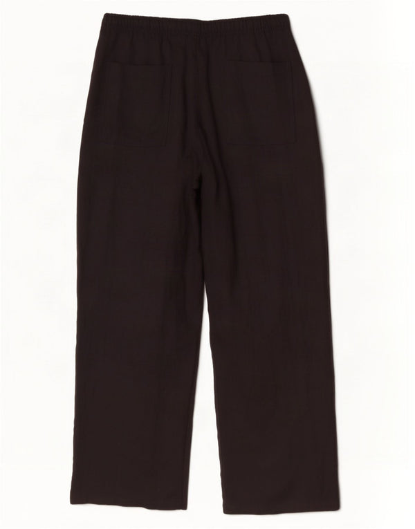 Zara Calça Chino Feminina Cintura Alta Perna Larga XL W32 L31 Preto Lyocell