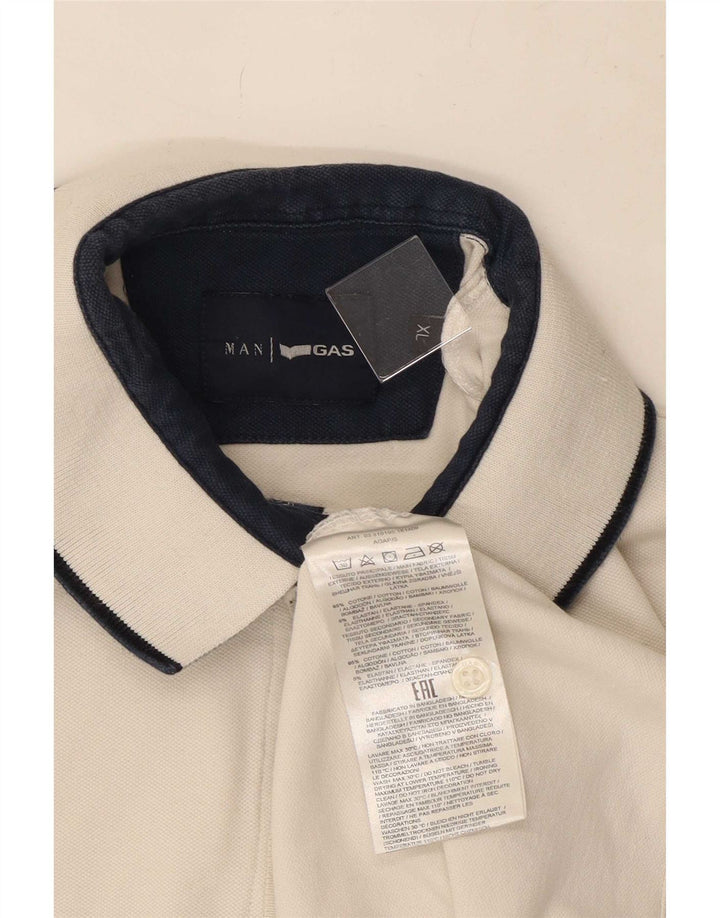Camisa polo masculina Gas XL algodão branco