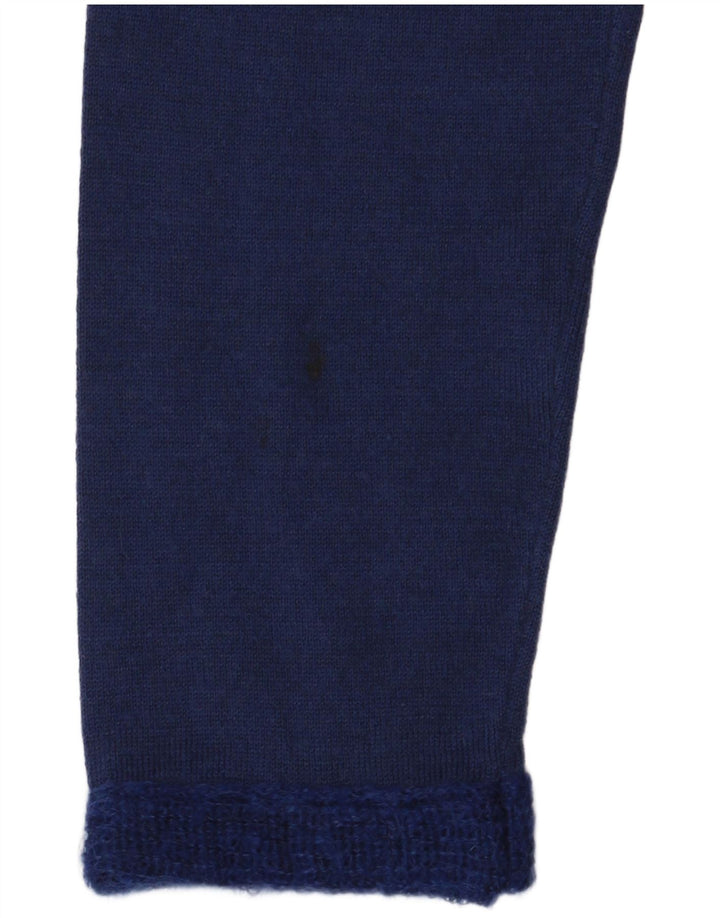 Suéter feminino Guess marciano com gola tartaruga EUA 3 pequeno lã azul marinho
