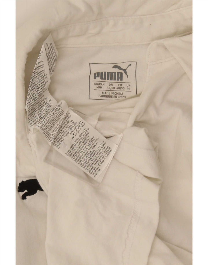 Camisa polo masculina Puma médio algodão branco