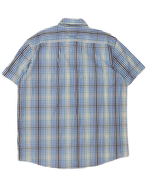 Camisa masculina de manga curta Camel Active XL azul algodão guingão
