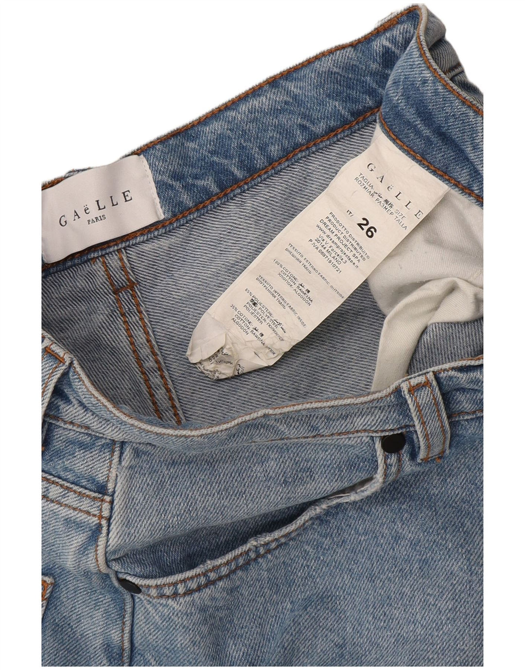 Gaelle Womens Denim Skort W26 Pequeno Azul Algodão
