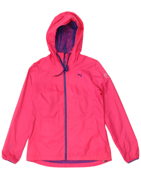 Jaqueta de chuva com capuz feminina Puma UK 12 rosa médio