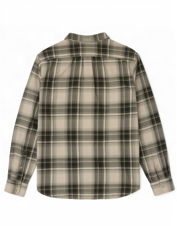 Camisa masculina de flanela John Lewis Slim Fit 2XL algodão xadrez verde