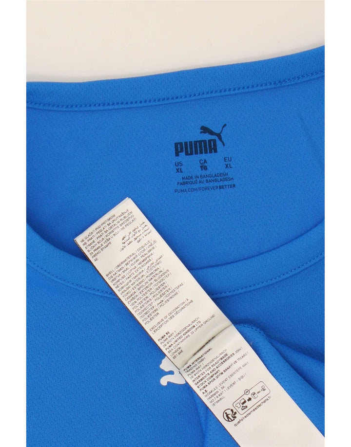 Camiseta masculina Puma Top XL azul colorblock poliéster