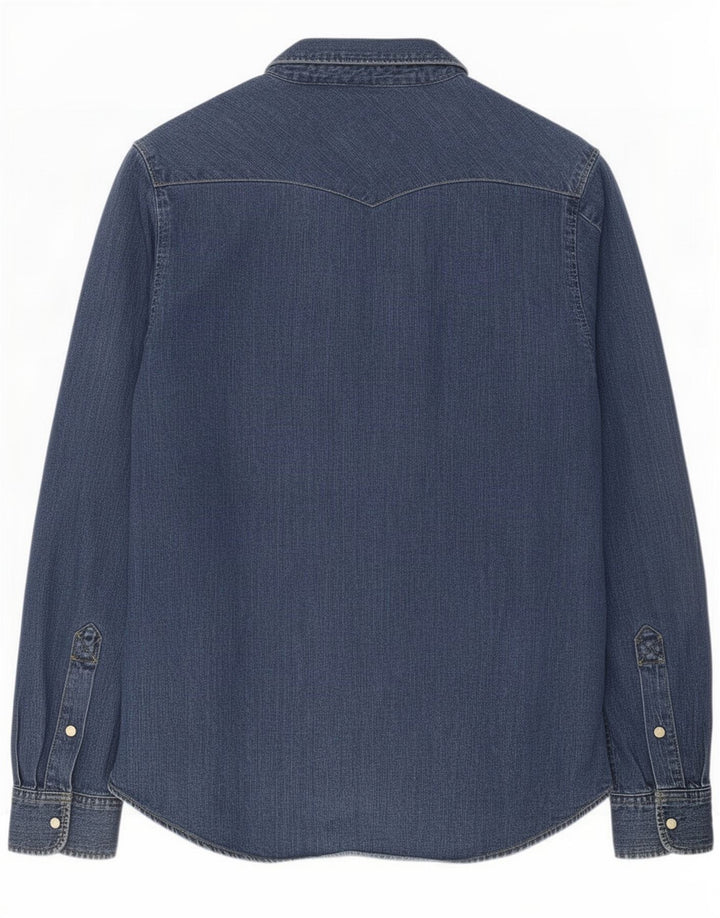 Camisa jeans masculina Lee algodão azul médio