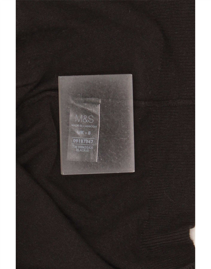 Marks & Spencer Suéter feminino Longline Open Cardigan Reino Unido 8 Pequeno Preto