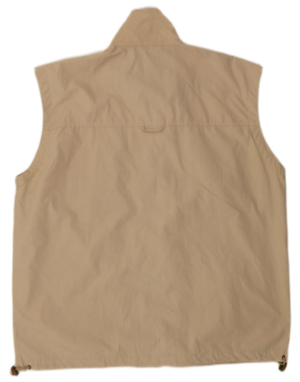 Colete utilitário masculino VINTAGE UK 40 grande poliéster bege