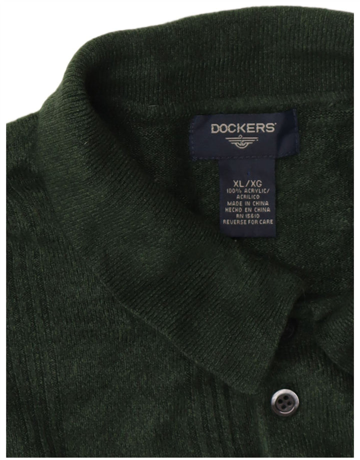 Suéter masculino DOCKERS com gola polo XL verde acrílico