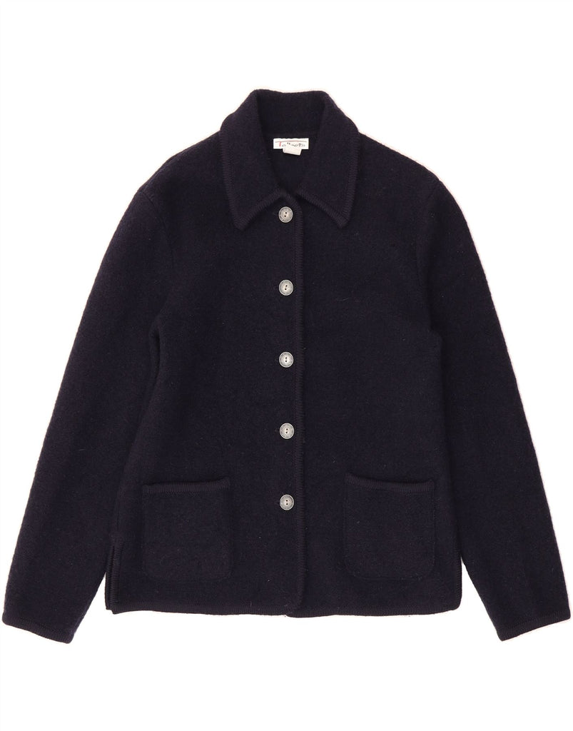 TALBOTS Womens 5 Button Blazer Jacket UK 6 XS Navy Blue Wool Vintage Talbots and Second-Hand Talbots from Messina Hembry 