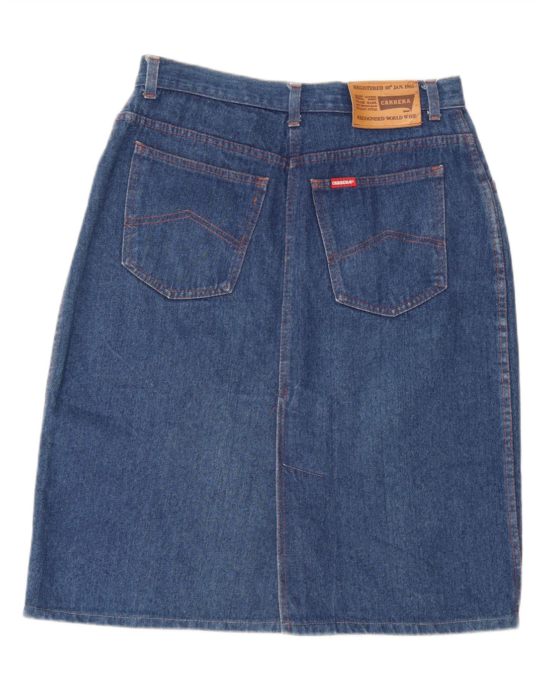Saia jeans feminina CARRERA W32 grande algodão azul