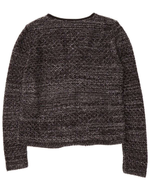 Zara Suéter Cardigan Aberto para Meninas 11-12 Anos Acrílico Salpicado Cinza